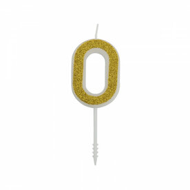 Cijferkaars Glitter Goud nr.0
