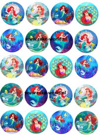 De kleine zeemeermin (Ari&euml;l) Cupcakeprint