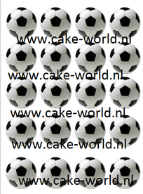 Voetbal eetbare print 5cm, 20st.