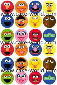 Sesamstraat Cupcake Print 24st