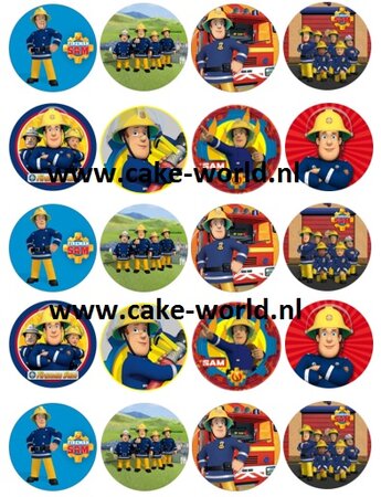 Brandweerman Sam Cupcake print