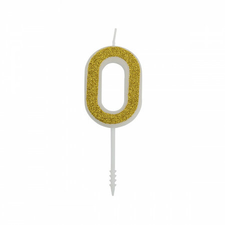 Cijferkaars Glitter Goud nr.0