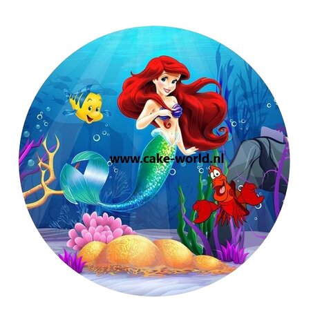 De kleine zeemeermin (Ari&euml;l) Taartprint Rond