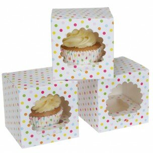 House of Marie Cupcake Box 1 Confetti pk/3