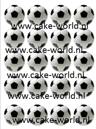 Voetbal eetbare print 5cm, 20st.
