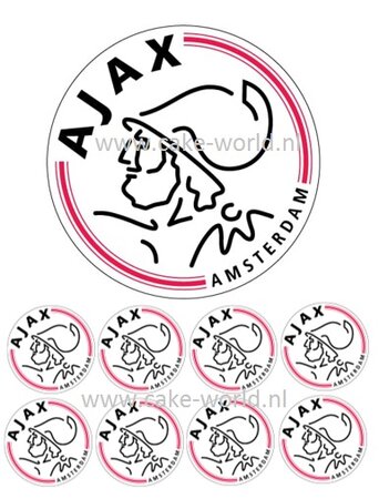 AJAX logo taart en cupcakes eetbare print 