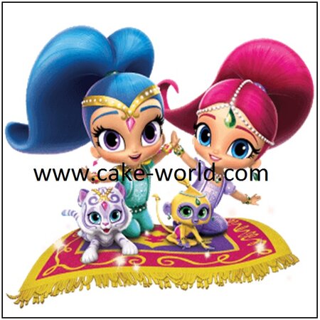 Shimmer & Shine taartprint Vierkant