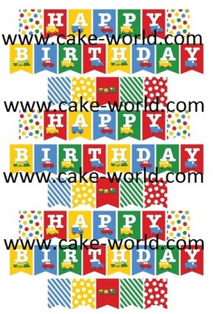 Vlaggetjes happy birthday print set 3