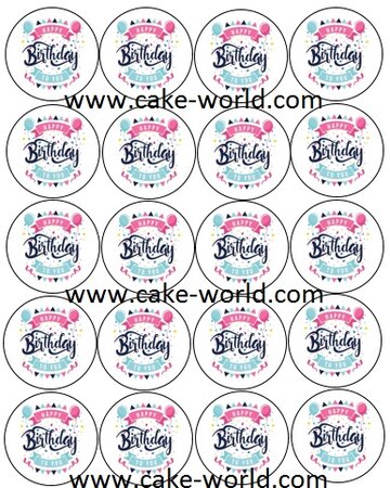 verjaardag Cupcake Print 20st