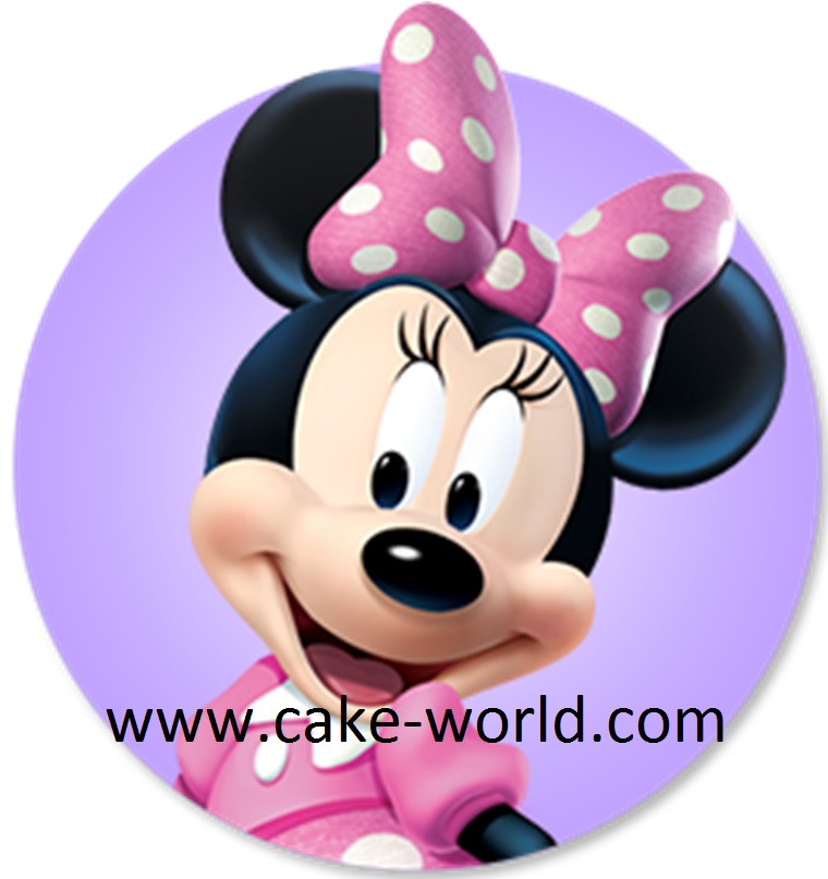 Diploma vingerafdruk Kampioenschap Minnie Mouse taartprint rond - Cake-world