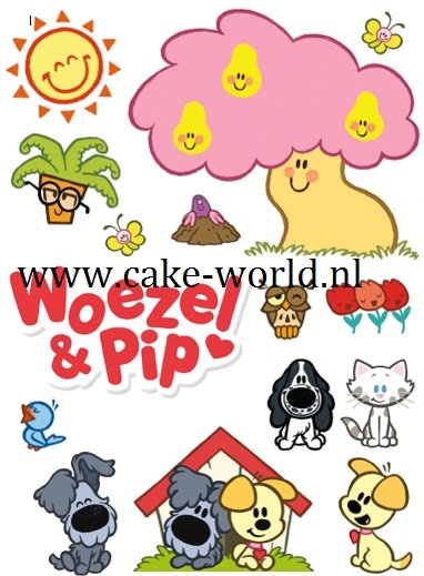 desinfecteren verkopen Minimaal Woezel & Pip Decoratie Print - Cake-world