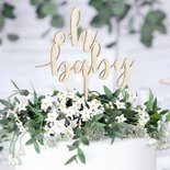 PartyDeco Taarttopper Hout Oh Baby