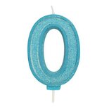 Culpitt Glitter Candle Blue Number 0