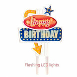 Culpitt Happy Birthday Taarttopper met LED, 87x135x15mm