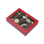 BrandNewCake Doosjes voor Chocoladeletter Goud/Rood 3st.