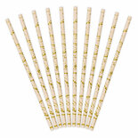 PartyDeco Papieren Rietjes Poederroze, pk/10