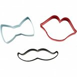 Wilton Cookie Cutter Set Tie/Mustache/Lips