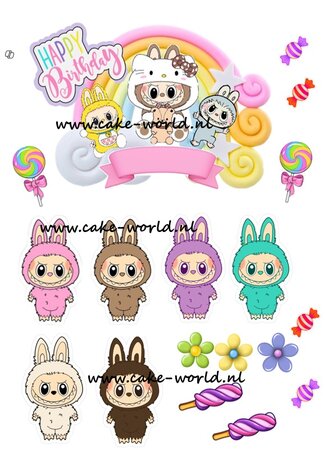 Labubu Taart Decoratieprint