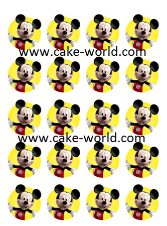 Mickey Mouse eetbare print 4,5 cm, 20st.