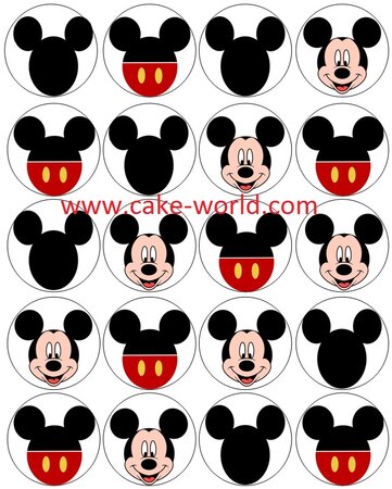 Mickey Mouse 2 Cupcake prints,20 st