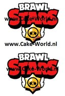 Brawl Stars Logo Taartprint 9,5cm Hoog, 2st. 