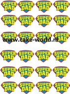 Vaderdag Cupcakeprint Super Dad 20st