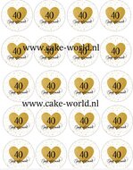 40 jaar Getrouwd Cupcake Print 20st.