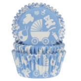 House of Marie Baking Cups Baby Blauw