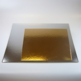 Taartkartons zilver/goud vierkant 25 cm.