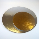 Taartkartons zilver/goud rond 35 cm.