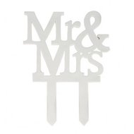 Taart topper 'Mr and Mrs' 120mm