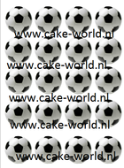 Voetbal eetbare print 5cm, 20st.