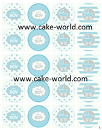 Babyshower Boy cupcake print 20st.