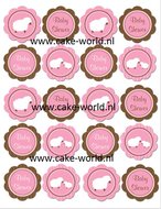 Babyshower Girl cupcake print 20st.