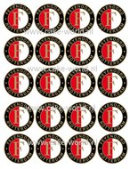 Feyenoord logo eetbare cupcake print 4,8 cm, 20st.