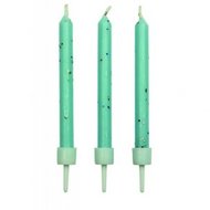 PME Candles Blue Glitter with Holders Pk/10