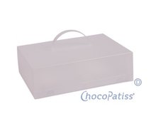ChocoPatiss Oblong Cake Box met dubbele bodem 37x25x11cm, mat
