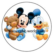 Baby Mickey &amp; Donald taartprint rond