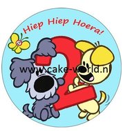 Woezel &amp; Pip 2 Jaar! Taartprint Rond