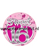 sweet 16  taartprint  rond