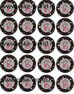 sweet 16  taartprint 2  rond