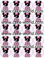 Minnie Mouse cijfer 2 cupcake prints, 20 st