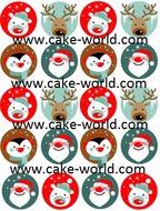 Kerst Cupcake prints, 20st.