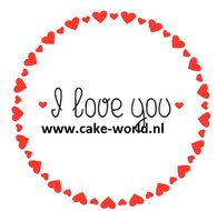 I Love You Taartprint Rond