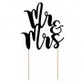 PartyDeco Taarttopper Mr&Mrs, Zwart