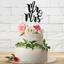 PartyDeco Taarttopper Mr&Mrs, Zwart