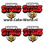 Brawl Stars Logo Taartprint 7,5cm Hoog, 4st. 