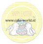 Happy Easter 1 Taartprint rond 15cm of 20cm