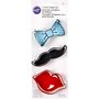 Wilton Cookie Cutter Set Tie/Mustache/Lips