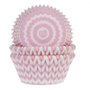 House of Marie Baking Cups Chevron Roze pk/50